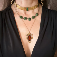 Victorian Faux Emerald Floral Choker