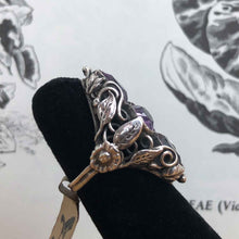 Triple Amethyst Botanical Ring