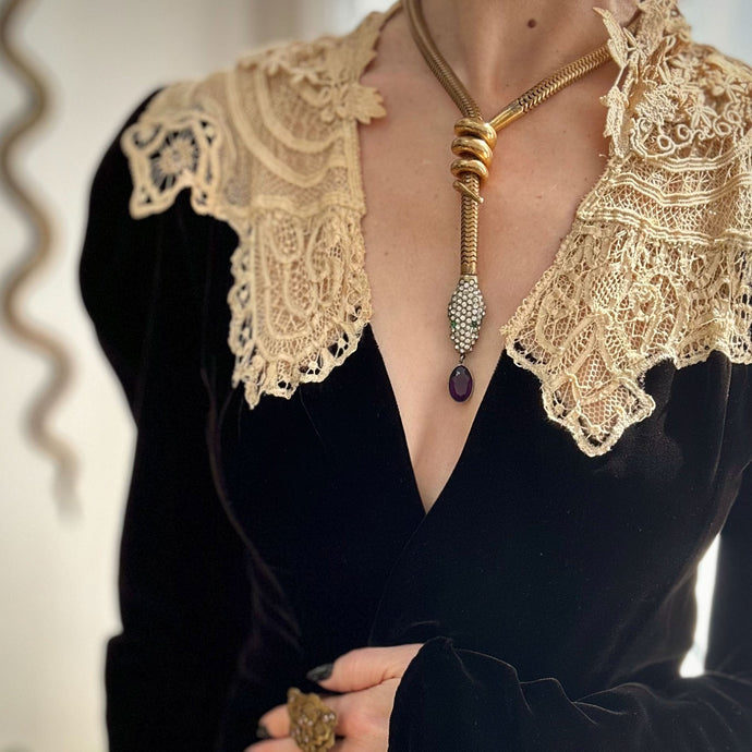 Antique Serpent Drop Necklace