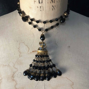 Black Comet Tassel Necklace