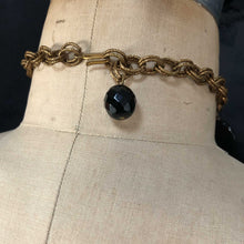 Glass black leaf cluster necklace