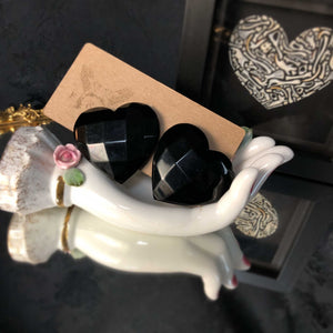 Black Heart Ear Clips