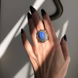 Blue Scarab Ring