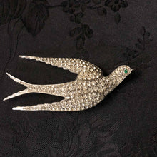 Crystal Swallow Brooch