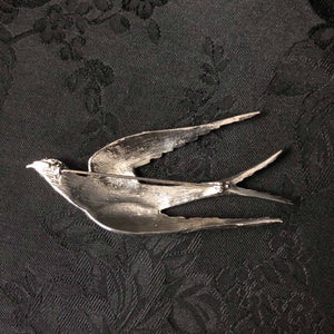 Crystal Swallow Brooch
