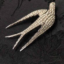 Crystal Swallow Brooch