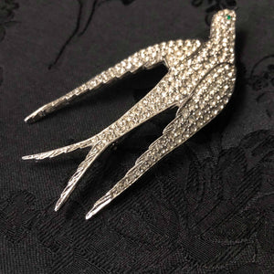 Crystal Swallow Brooch