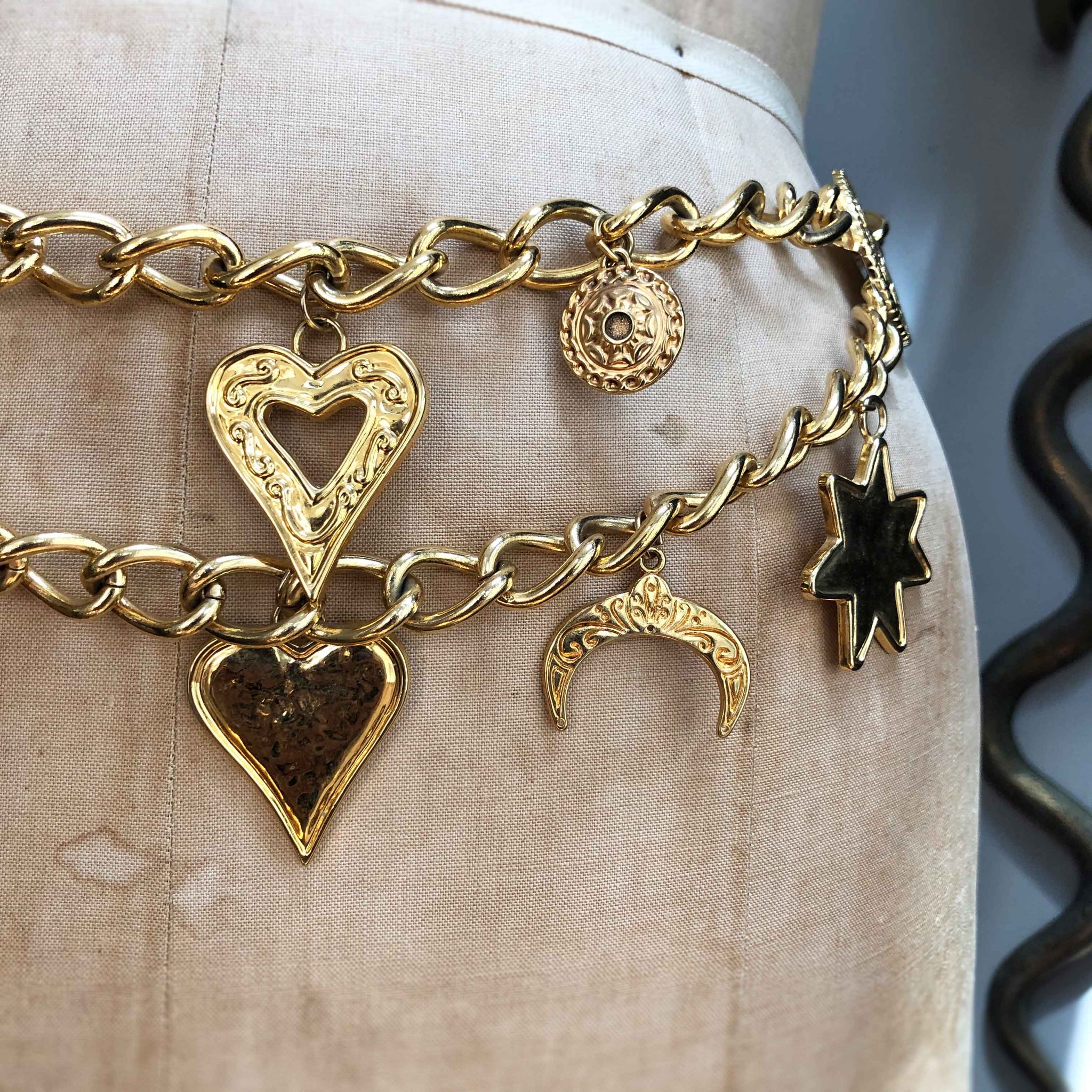 Gothic Twinkle Stars Hearts Body Chain Belt Circle Stars Pendants