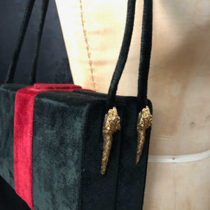 Velvet Gucci-style Box Bag