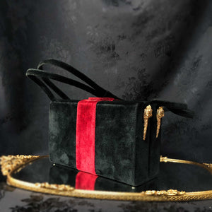 Velvet Gucci-style Box Bag