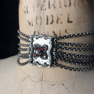 Garnet Floral Choker