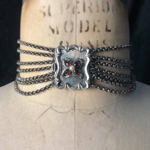 Garnet Floral Choker