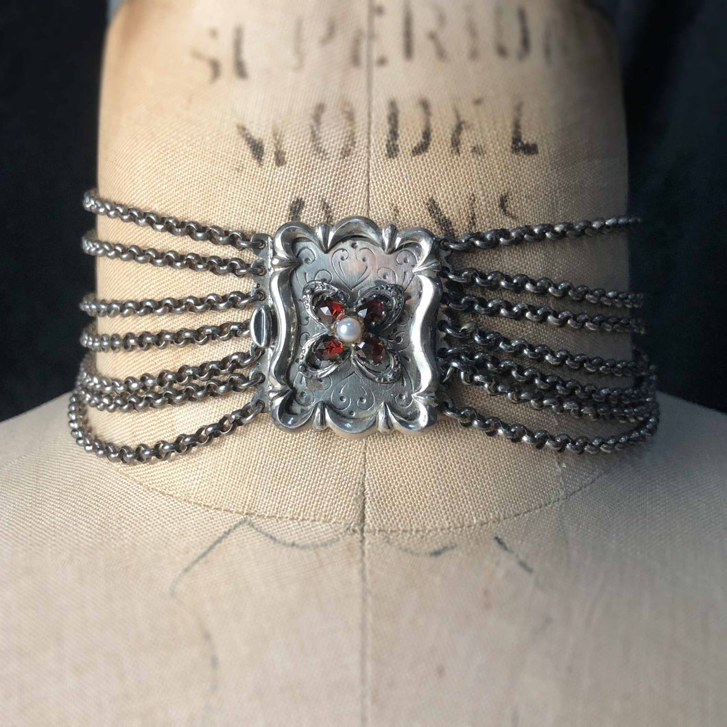 Garnet Floral Choker
