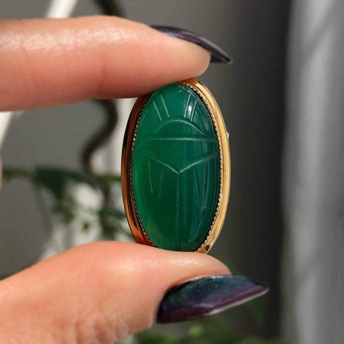 Green Scarab Brooch