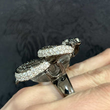 Massive snake crystal ring