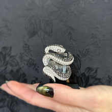 Massive snake crystal ring