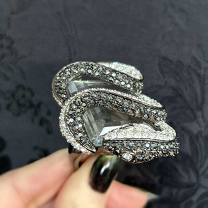 Massive snake crystal ring