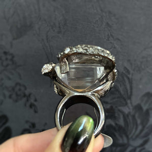 Massive snake crystal ring