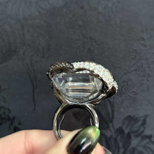 Massive snake crystal ring