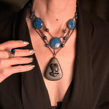 Lapis Cameo Necklace