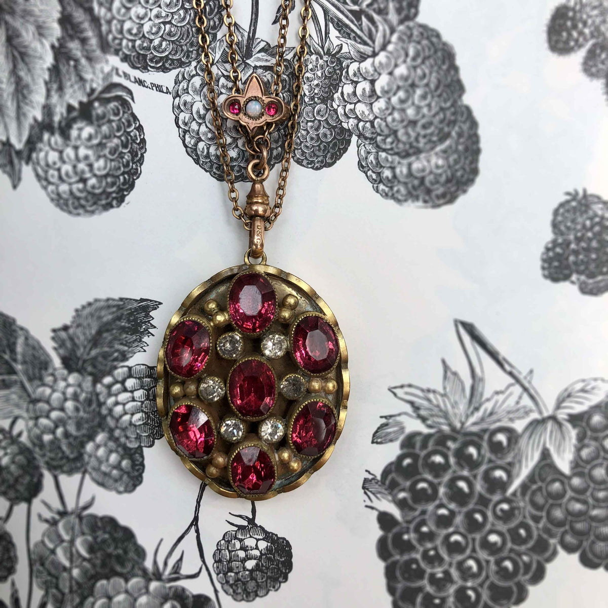 Raspberry Gem Locket – Feather & Foxglove