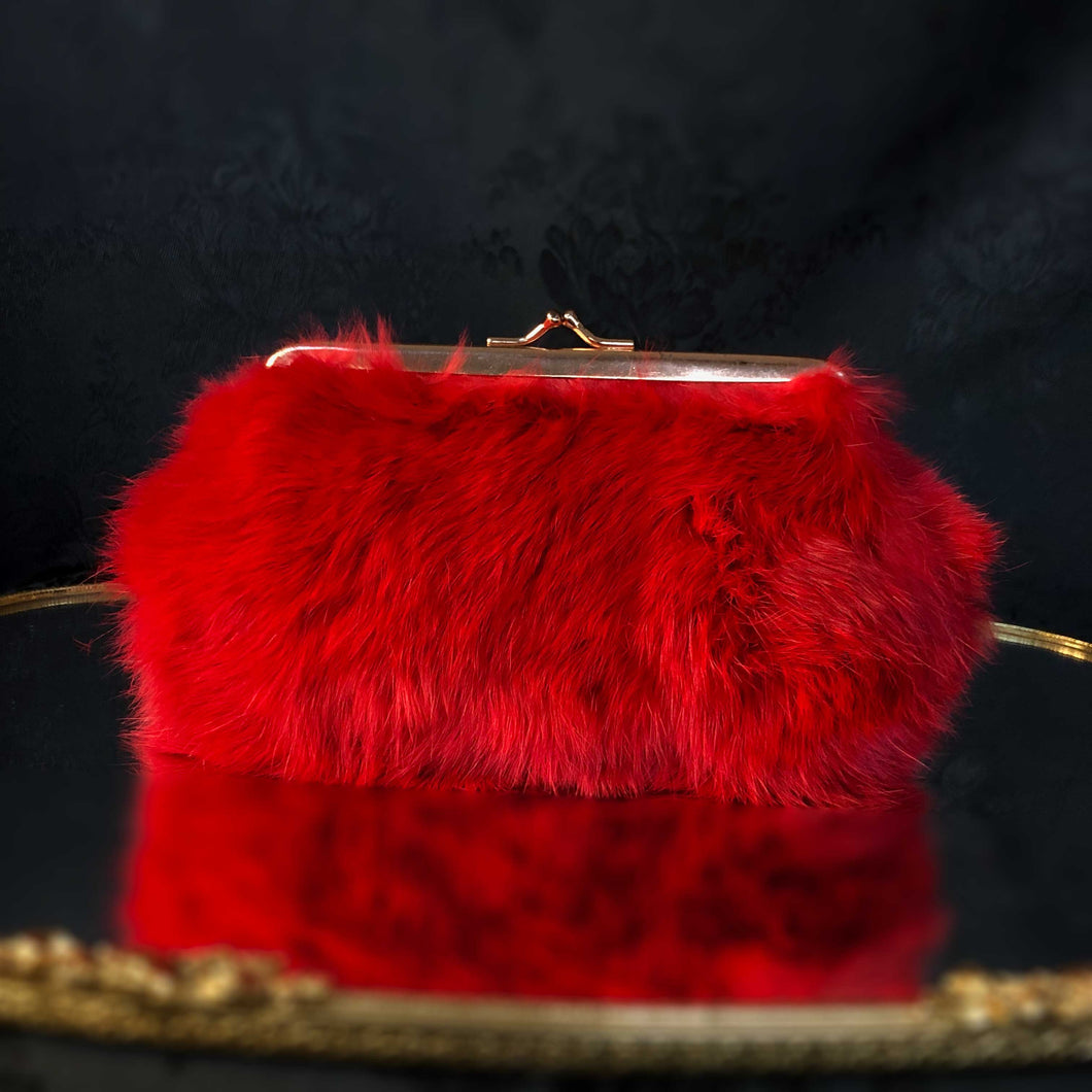 Hollyberry Fur Clutch