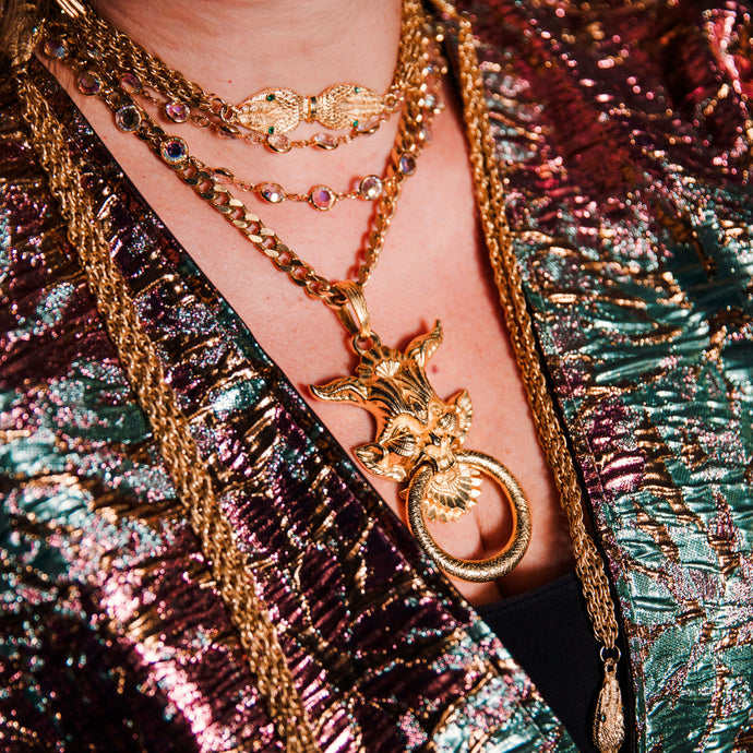 Horned Beast Man Pendant Necklace