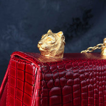 Twin Tigers Bag in Ruby Red