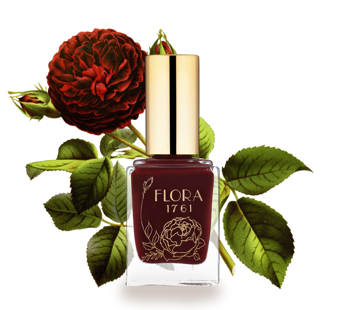 Flora 1761 Nail Lacquer in Black Satin Dahlia