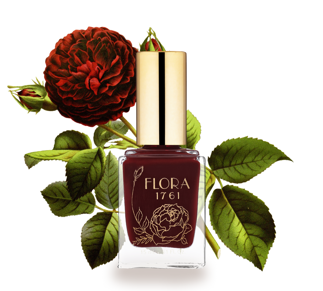 Flora 1761 Nail Lacquer in Black Satin Dahlia