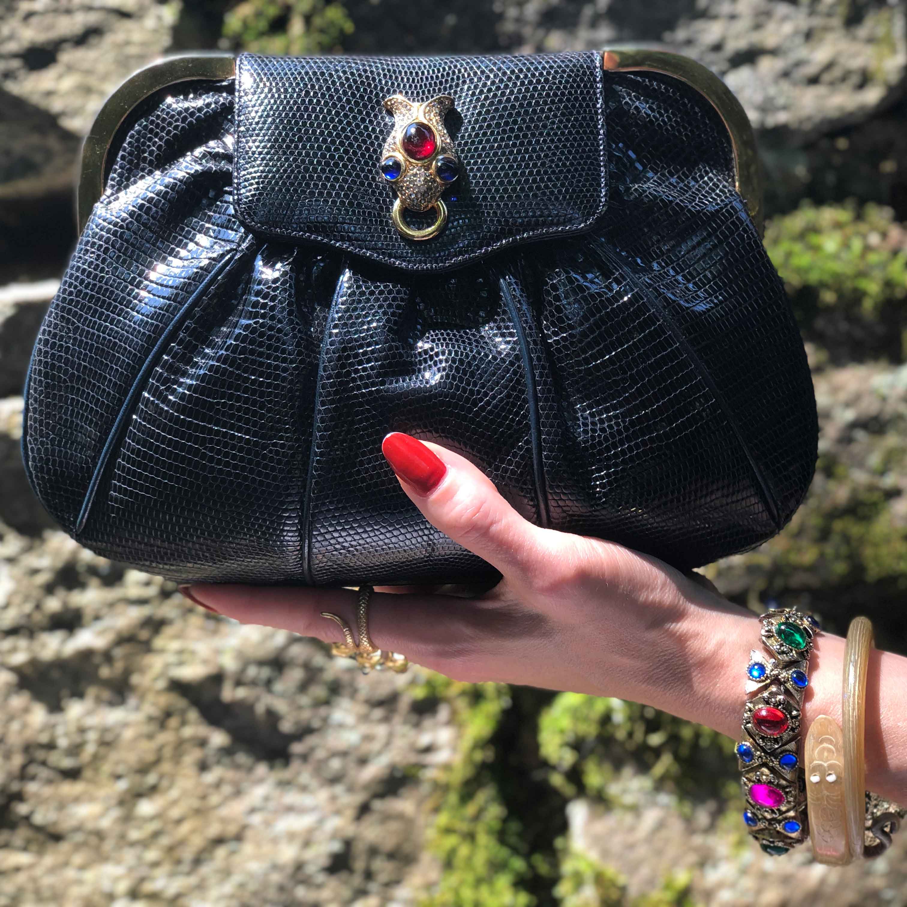 00’s archive snake 蛇柄 leather hand bag 茶 Large leather bag - Spring-Summer Women | Dries Van Noten