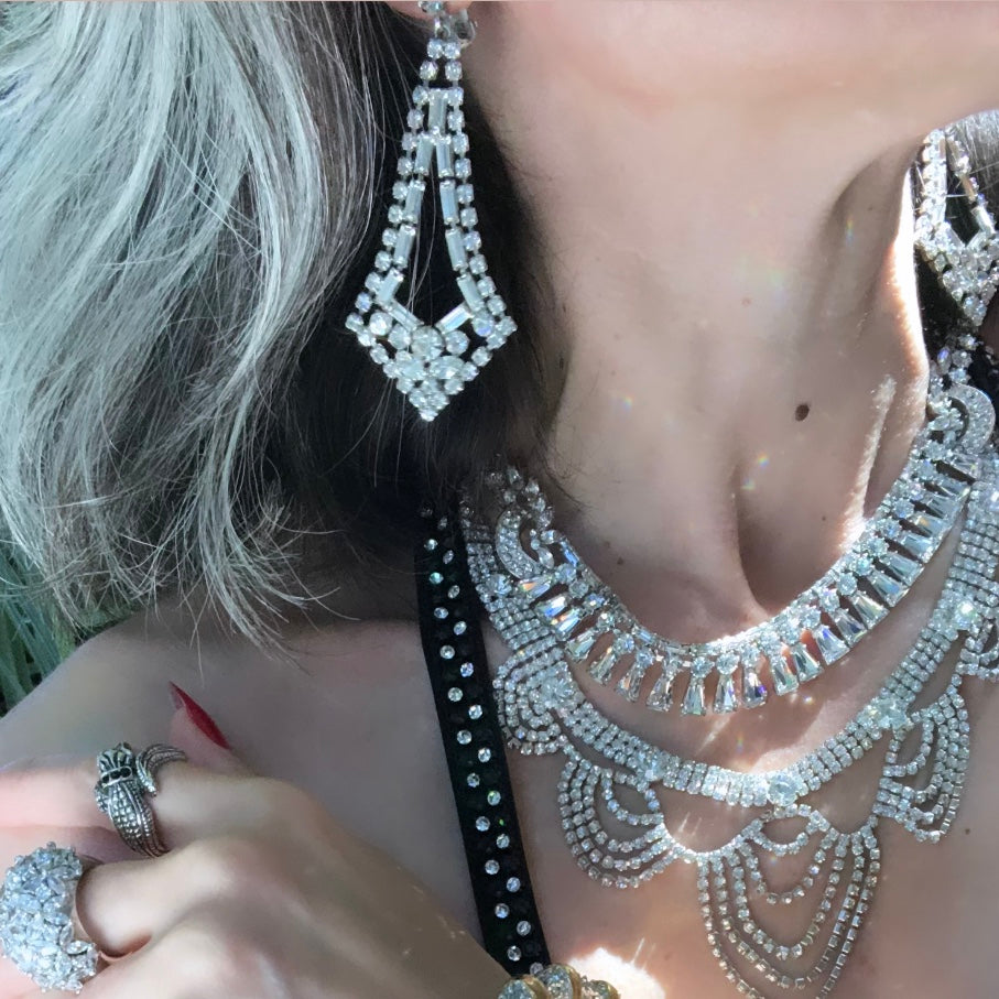 Diamanté Flower Drops